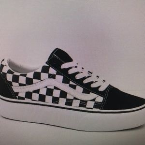 Vans Old School Black & White Checkered Platform
